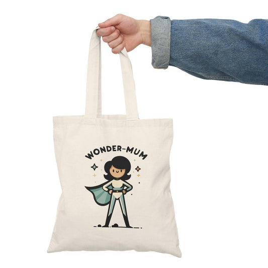 Wonder Mum Tote – Superhero Cotton Bag for Strong Mums