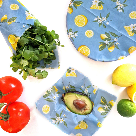 *Set of 3 Handmade Beeswax Wraps | Lemonade