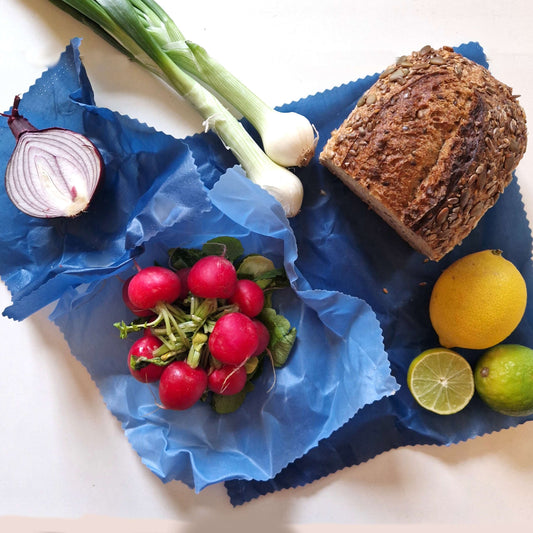 *Set of 3 Handmade Beeswax Wraps | Earth Tones Sky