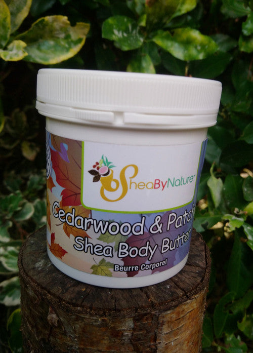 Sheabynature Cedarwood & Patchouli Shea Butter Body Butter with Coconut Oil and Cocoa Butter , Natural Skincare Product for Dry Skin 250g