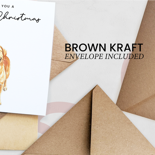 Yellow Labrador Dog Christmas Card – Cute Dog Lover Christmas Card – Eco Friendly “Merry Christmas” Card – Yellow Labrador Holiday Card