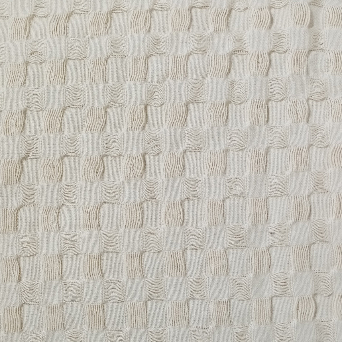 OLIVIA ROCCO Florian Checked Throw Blanket Natural Cotton Bedspread For Sofas Armchairs
