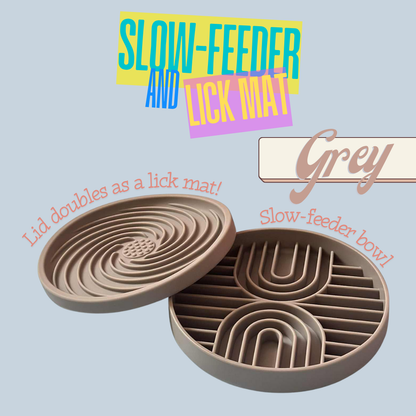 Slow & Steady - 2-in-1 Slow Feeder Bowl & Lick Mat | Calmer Mealtimes | Tail Tips UK