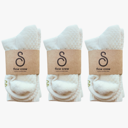 grip socks (crew / mid-calf) - organic combed cotton