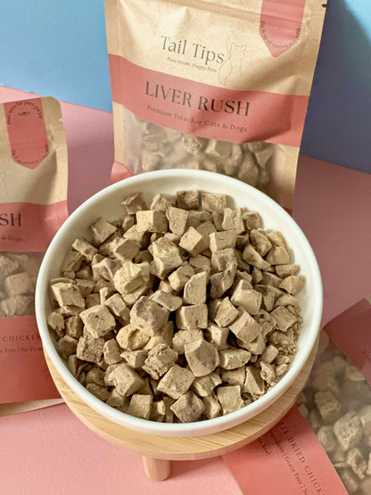 Liver Rush - 100% Freeze-Dried Chicken Liver Treats | High-Value | Tail Tips UK | 50g pack