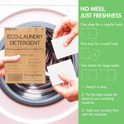 LiveCoco Eco-Laundry Detergent Sheets (60-360 Loads)