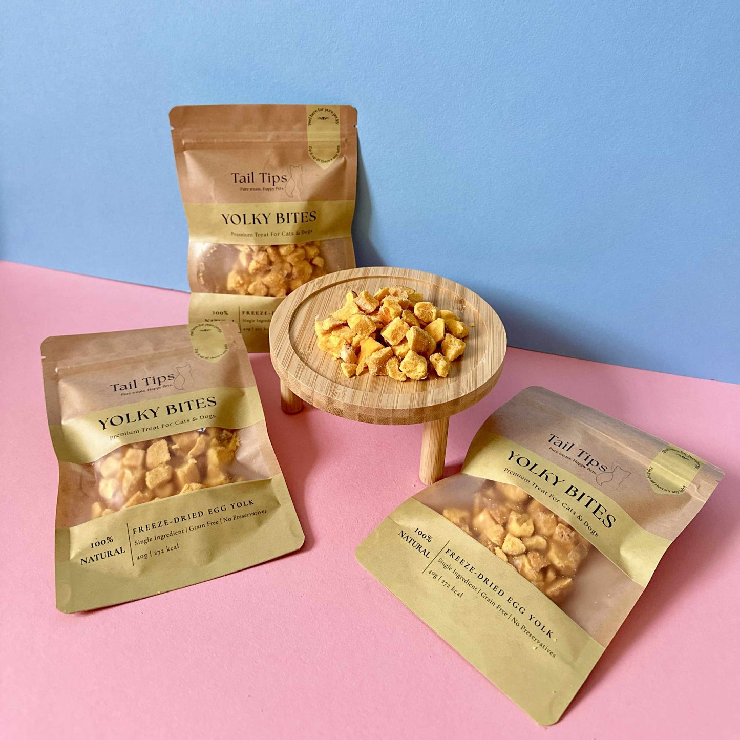 Yolky Bites - 100% Freeze-Dried Egg Yolk Treats | Pure Protein | Tail Tips UK | 40g pack