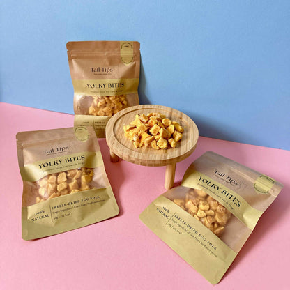 Yolky Bites - 100% Freeze-Dried Egg Yolk Treats | Pure Protein | Tail Tips UK | 40g pack