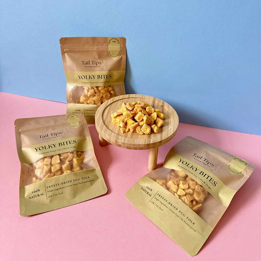 Yolky Bites - 100% Freeze-Dried Egg Yolk Treats | Pure Protein | Tail Tips UK | 40g pack