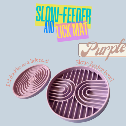 Slow & Steady - 2-in-1 Slow Feeder Bowl & Lick Mat | Calmer Mealtimes | Tail Tips UK