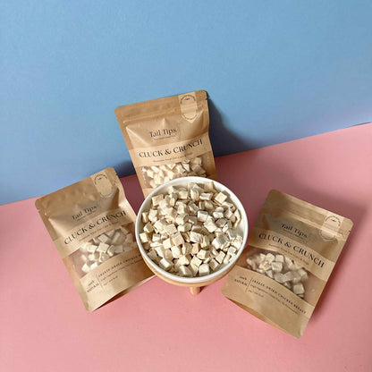 Cluck & Crunch - 100% Freeze-Dried Chicken Treats | Pure & Natural | Tail Tips UK | 50g pack