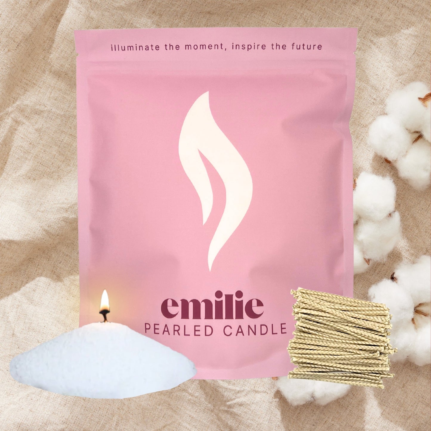 Fresh Linen Scented Pearled Candle - 1kg, 200 Hour Burn Time