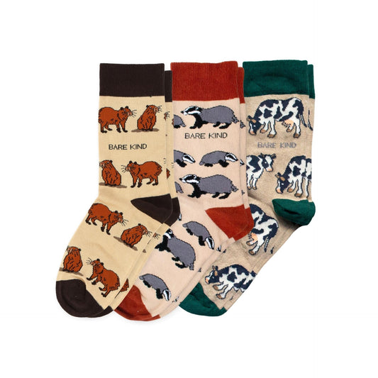 Beige Lover 3 Pack Bamboo Sock Set