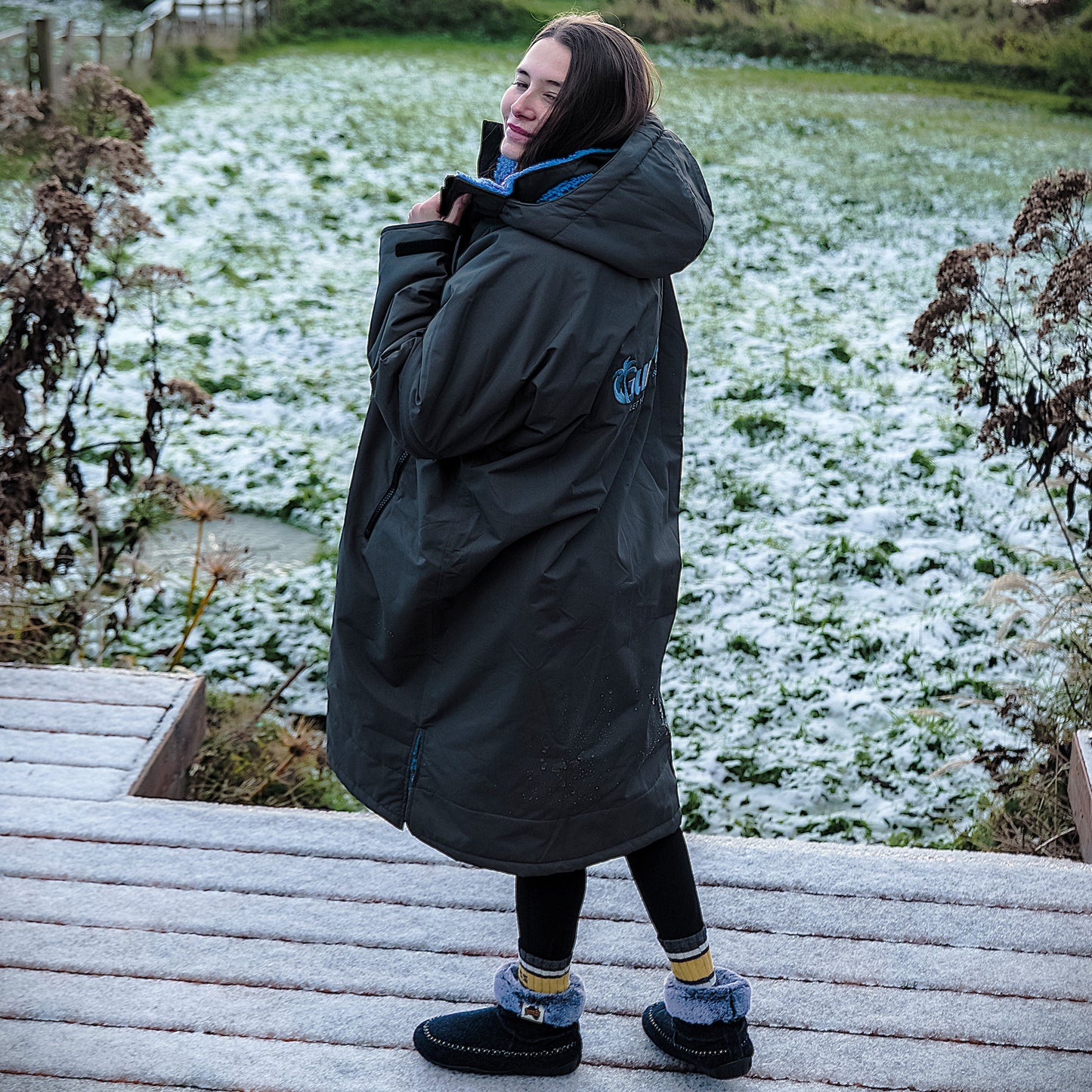 Sports-Cape Waterproof & Insulated - Charcoal & Blue