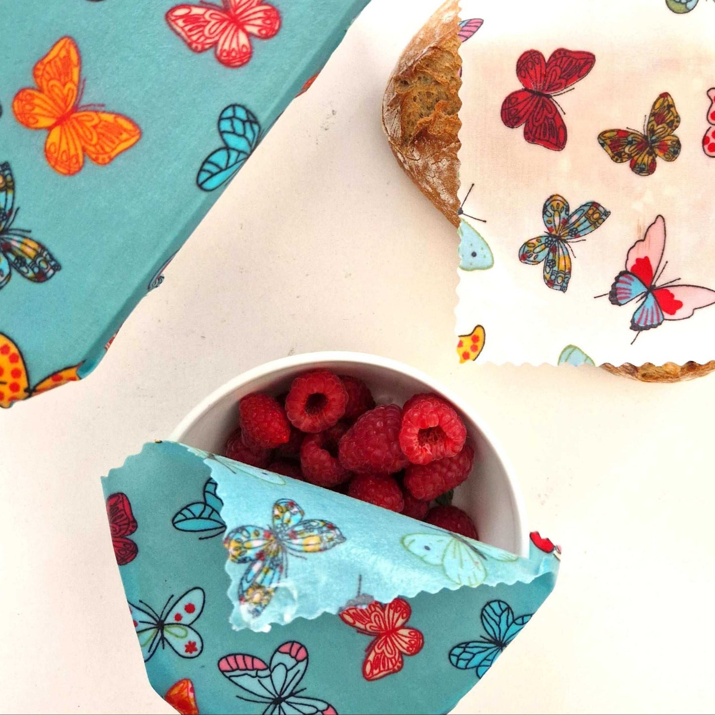 *Set of 3 Handmade Beeswax Wraps | Butterflies