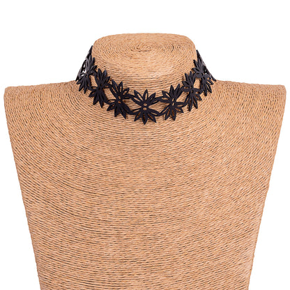 Mimosa Flowers Recycled Rubber Statement Choker-1