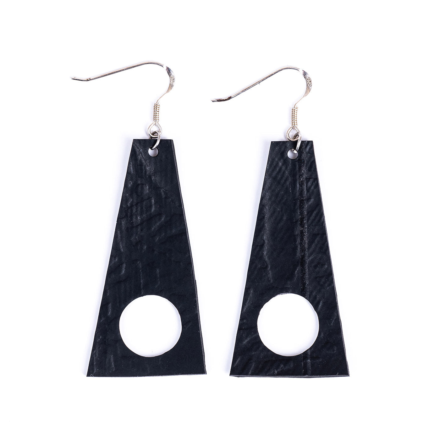 Block Recycled Rubber Earrings-1