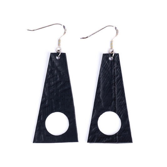 Block Recycled Rubber Earrings-1