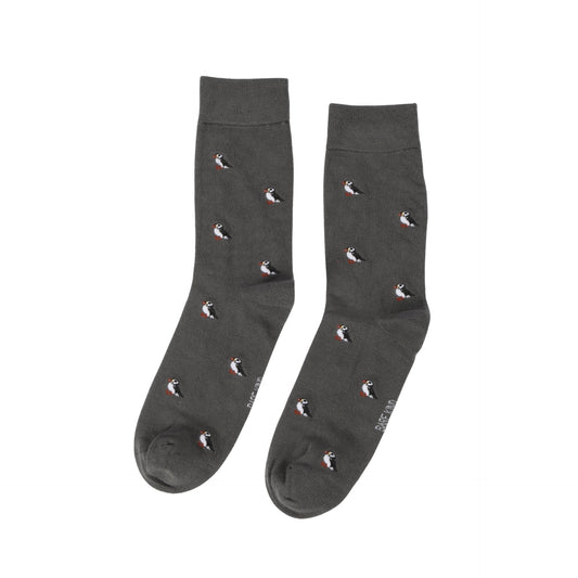 Save the Puffin Small Motif Bamboo Socks