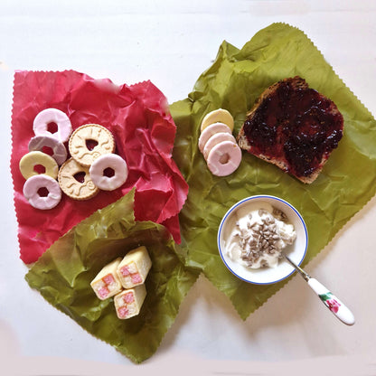 *Set of 3 Handmade Beeswax Wraps | Earth Tones Sage