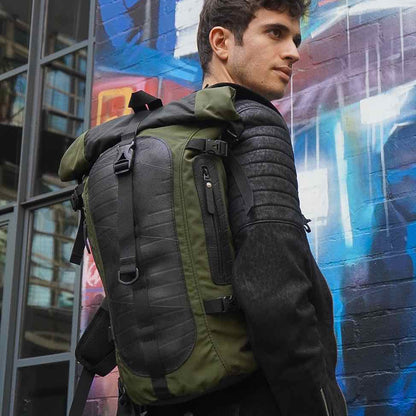 Soldier Water-Resistant Vegan Canvas & Inner Tube Laptop Backpack-1
