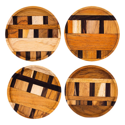 Unique Handmade End Grain Wooden Coasters (Set of 2 or 4)-0