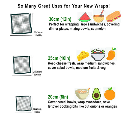*Set of 3 Handmade Beeswax Wraps | Lemonade