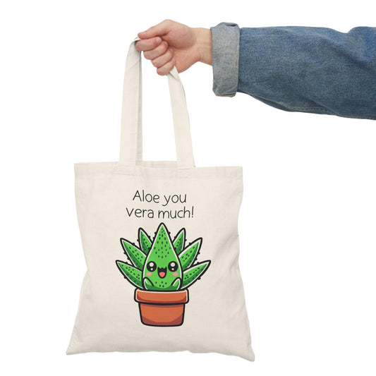 “Aloe You Vera Much” – Aloe Vera Pun Tote Bag