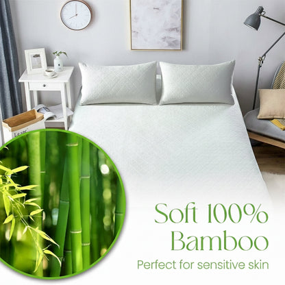 Bamboo Extra Deep Quilted Waterproof Mattress Protector Hypoallergenic Moisture-Wicking Bed Cover with Elastic Skirt by OLIVIA ROCCO