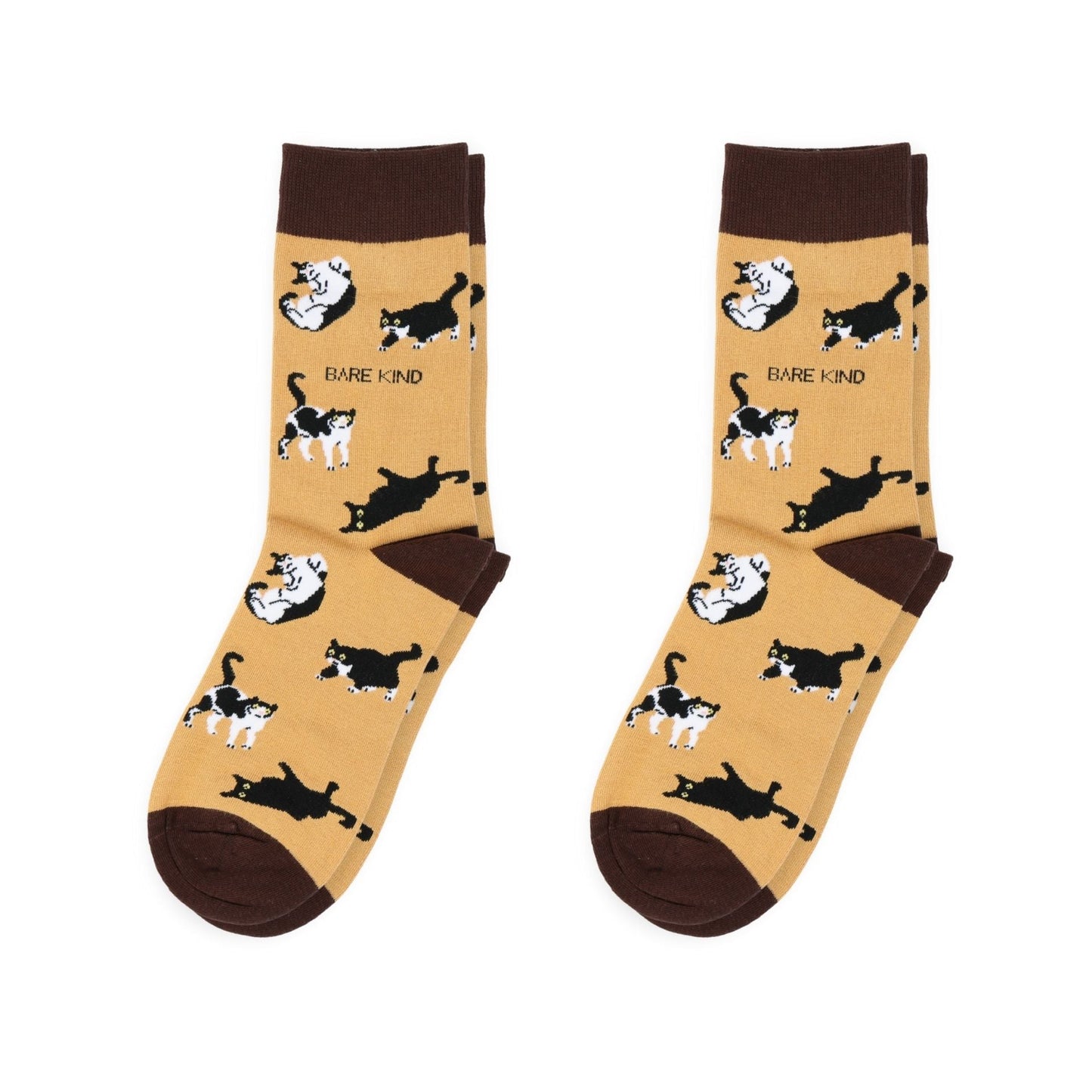 Brown Cat Pet 2 Pairs Bamboo Sock Set