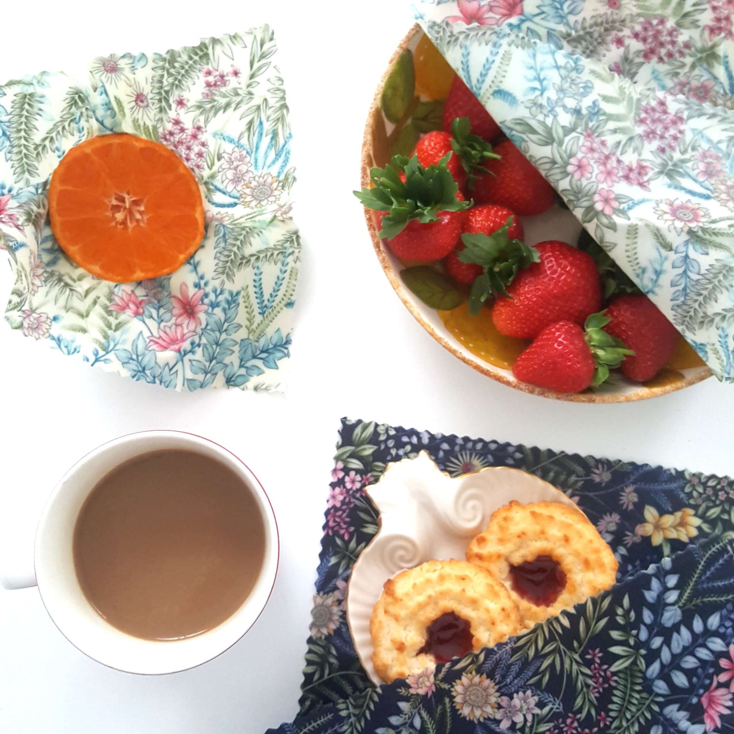 *Set of 3 Handmade Beeswax Wraps | Botanical