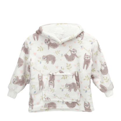 OLIVIA ROCCO Daisy Dreamer Kids Hoodie Blanket Safari Sloth Wearable Sweatshirt for Cosy Home Layering