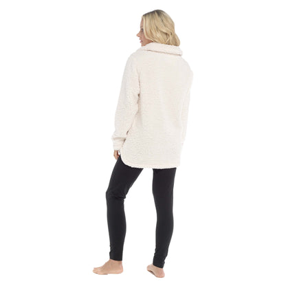 OLIVIA ROCCO Womens Sherpa Top And Leggings Lounge Set With Double Pockets Long Sleeve