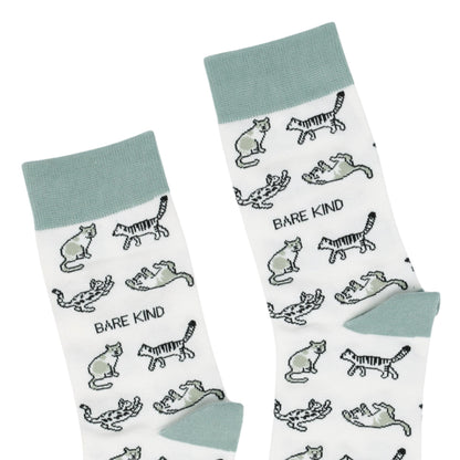 Green Cat Pet Pair Bamboo Sock Set