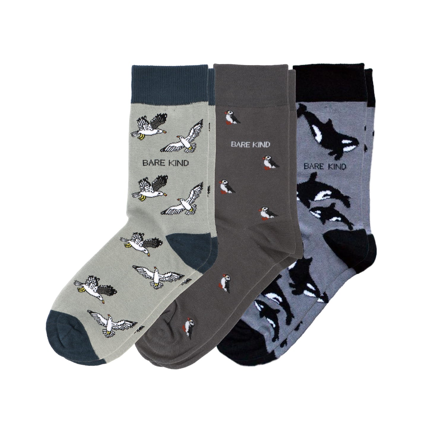 Grey Lover Sea 3 Bamboo Sock Set