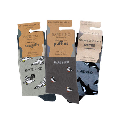 Grey Lover Sea 3 Bamboo Sock Set