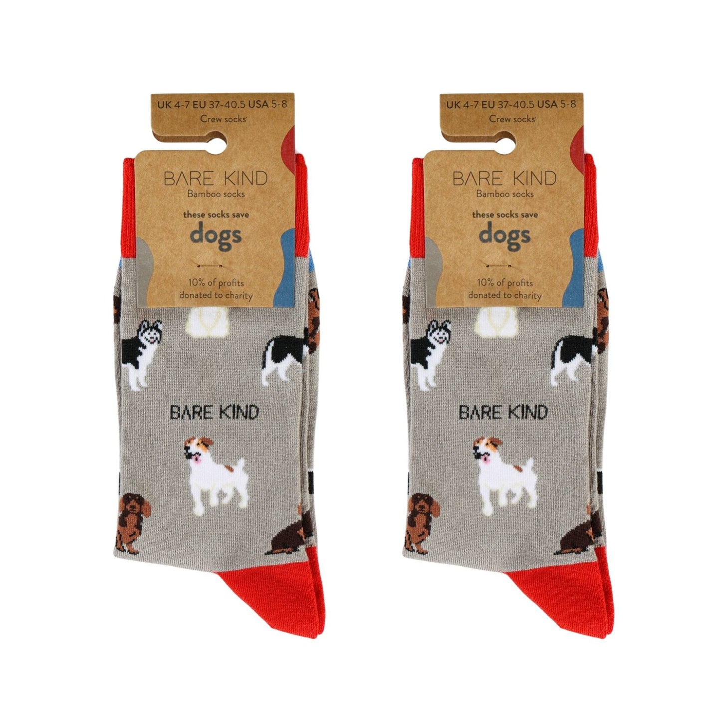 Grey Dog Pet 2 Pairs Bamboo Sock Set