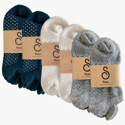 grip socks (ankle) - organic combed cotton