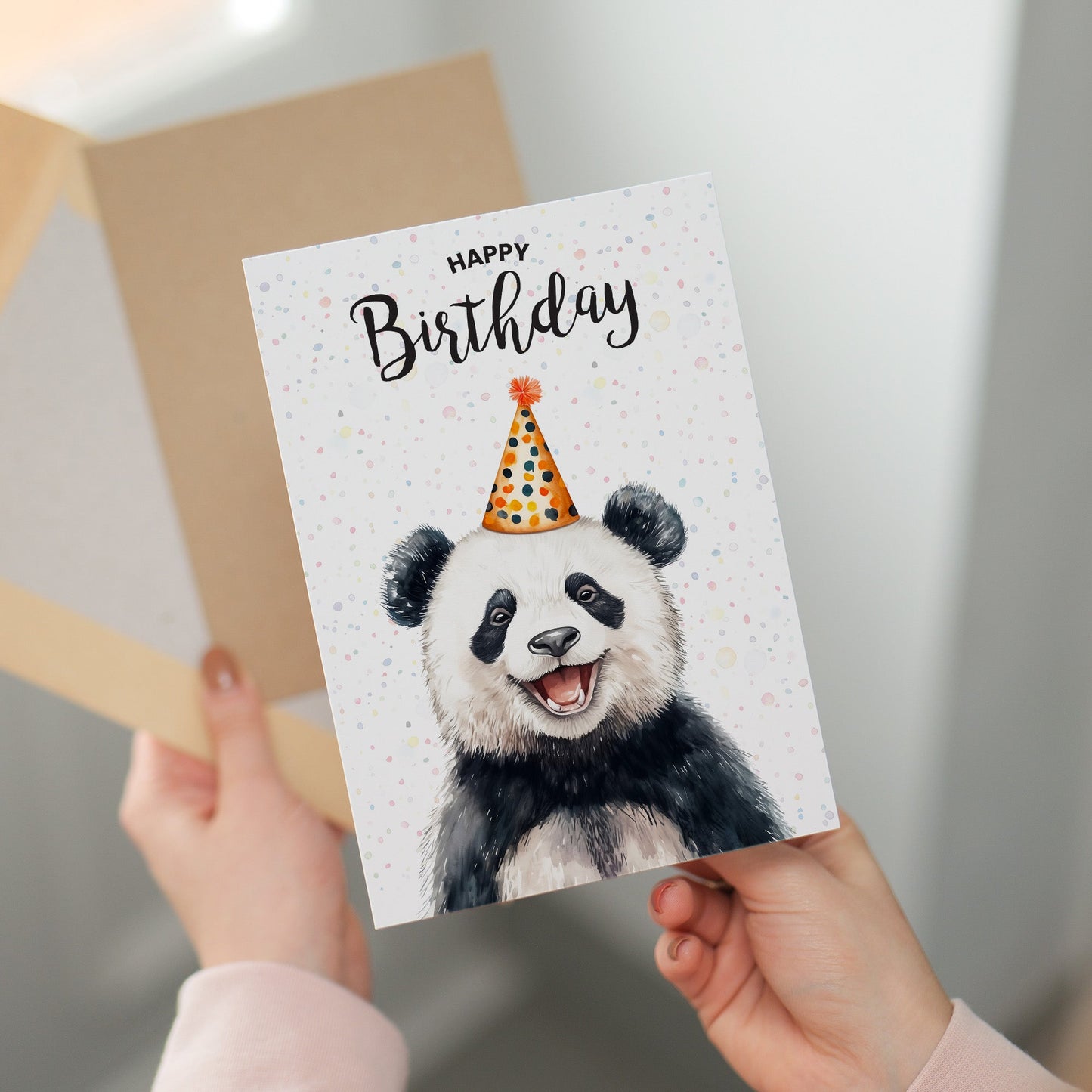 Birthday Card For Him or Her Of A Panda Illustration For Him or Her Birthday Gift