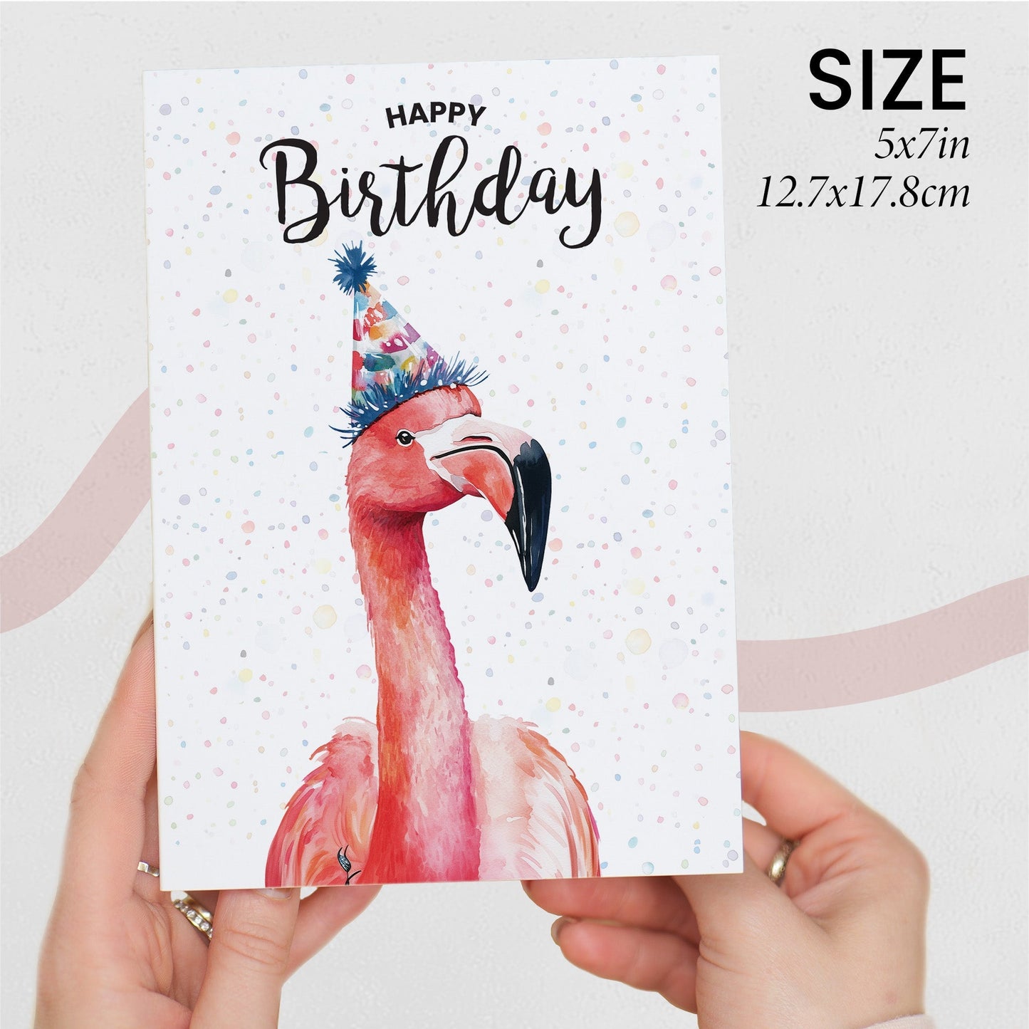Birthday Card For Him or Her Of A Flamingo Illustration For Him or Her Birthday Gift
