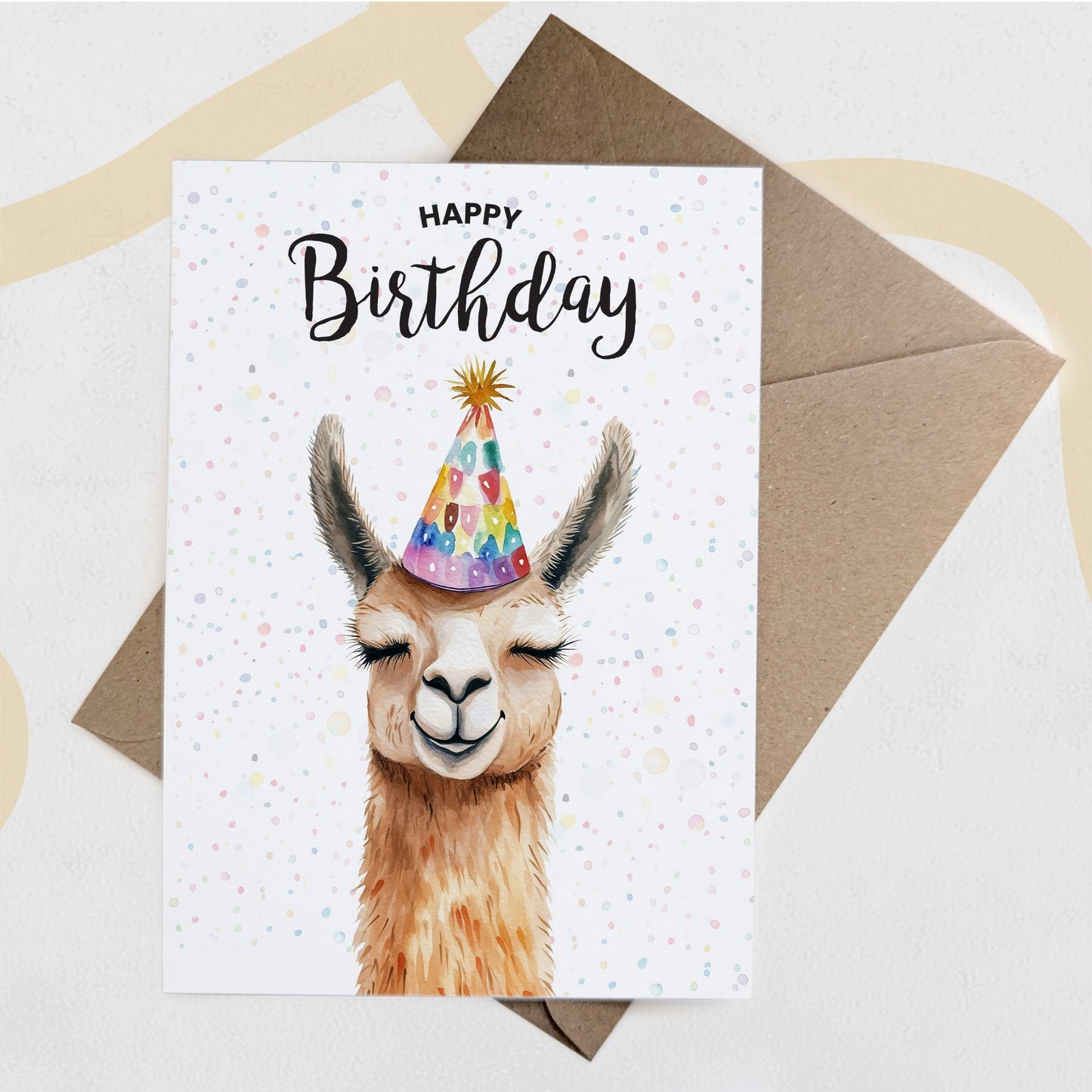 Birthday Card For Him or Her Of A Llama Illustration For Him or Her Birthday Gift