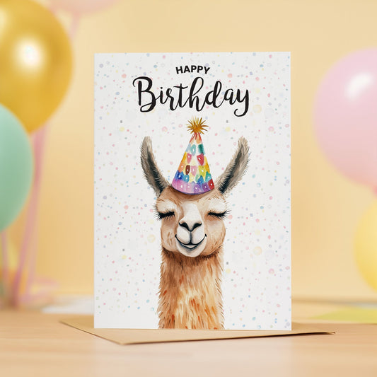 Birthday Card For Him or Her Of A Llama Illustration For Him or Her Birthday Gift
