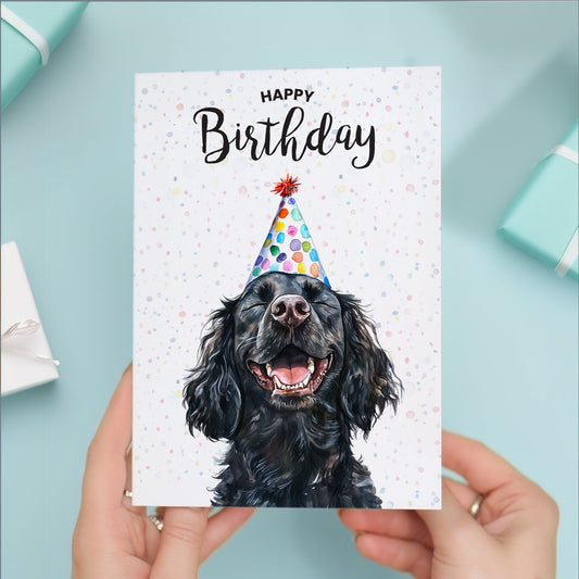 Birthday Card For Him or Her Of A Cocker Spaniel Dog Illustration For Him or Her Birthday Gift