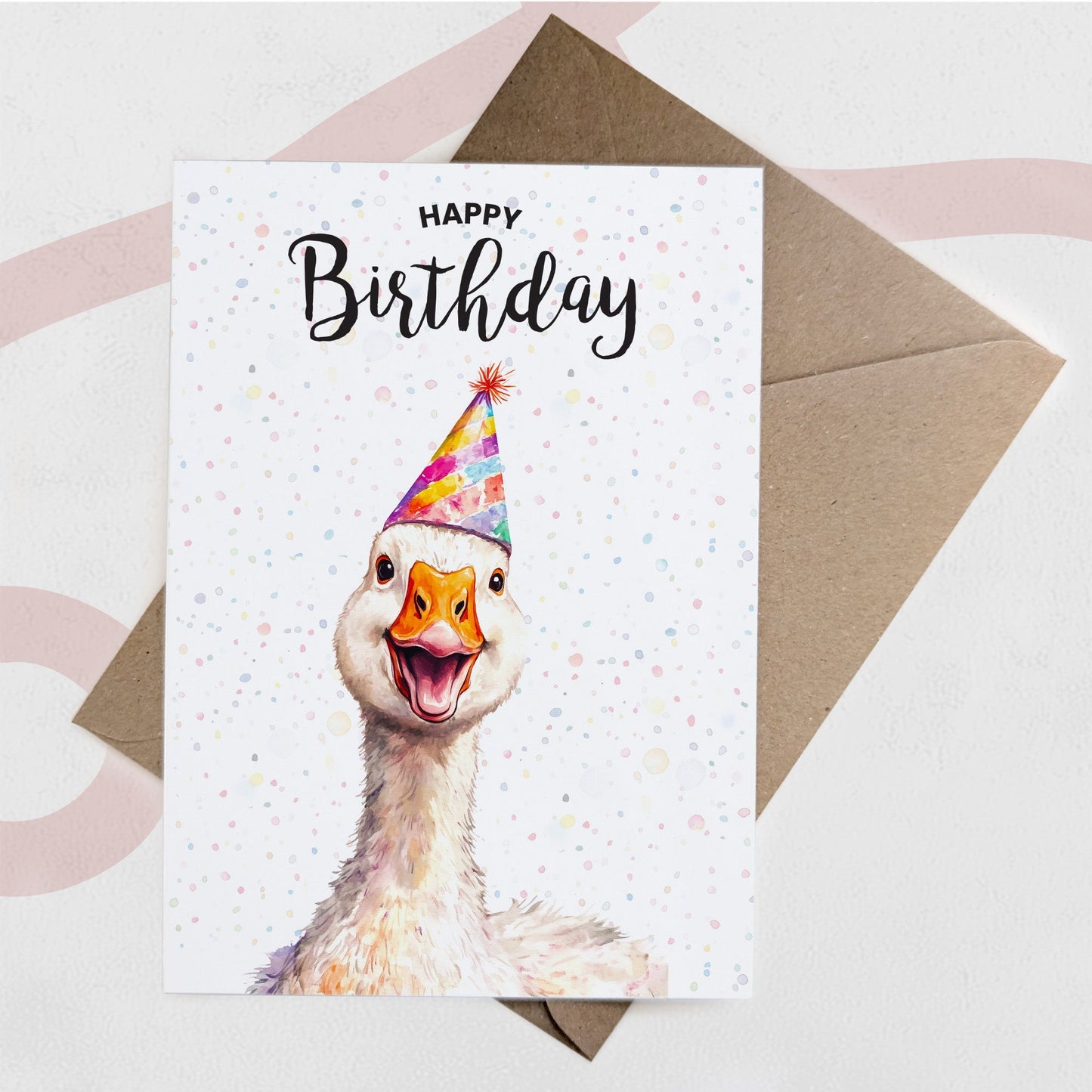 Birthday Card For Him or Her Of A Goose Illustration For Him or Her Birthday Gift
