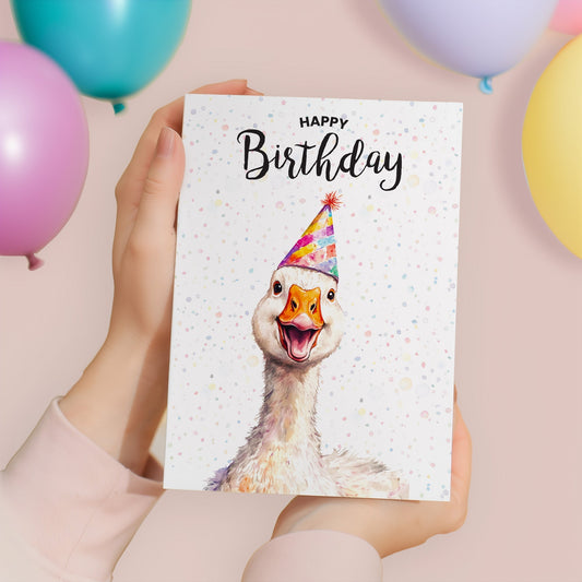 Birthday Card For Him or Her Of A Goose Illustration For Him or Her Birthday Gift