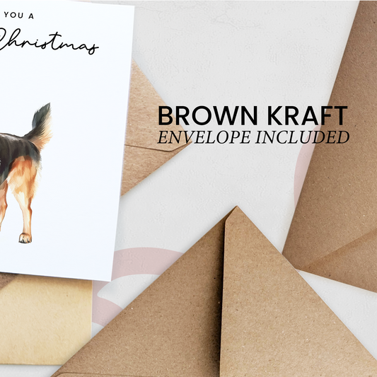 German Shepherd Dog Christmas Card – Cute Dog Lover Christmas Card – Eco Friendly “Merry Christmas” Card – German Shepherd Holiday Card