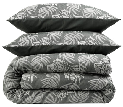 Leaf Jacquard Reversible Duvet Cover Sets - Cotton Blend for Ultimate Comfort & Eco-Friendly