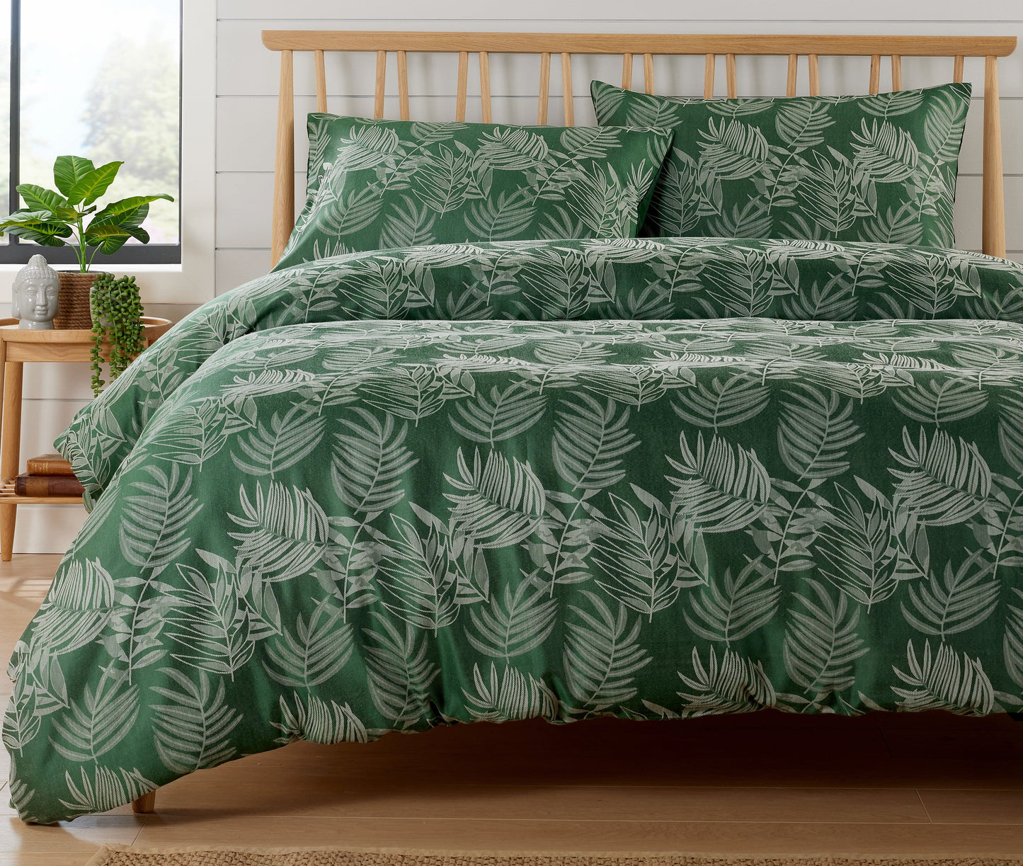 Leaf Jacquard Reversible Duvet Cover Sets - Cotton Blend for Ultimate Comfort & Eco-Friendly