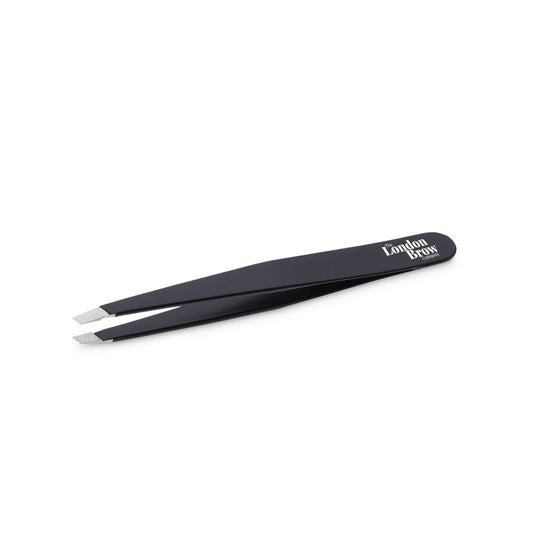 London Brow Precision Slanted Brow Tweezers - Black