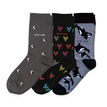 Midnight Ocean Classic 3 Bamboo Sock Set